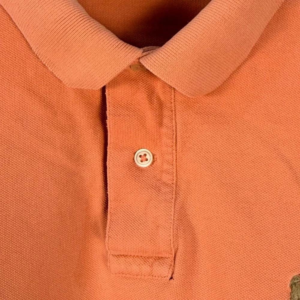 Polo Ralph Lauren Polo Shirt Mens L Orange Peach Classic Pique Cotton Golf Pony